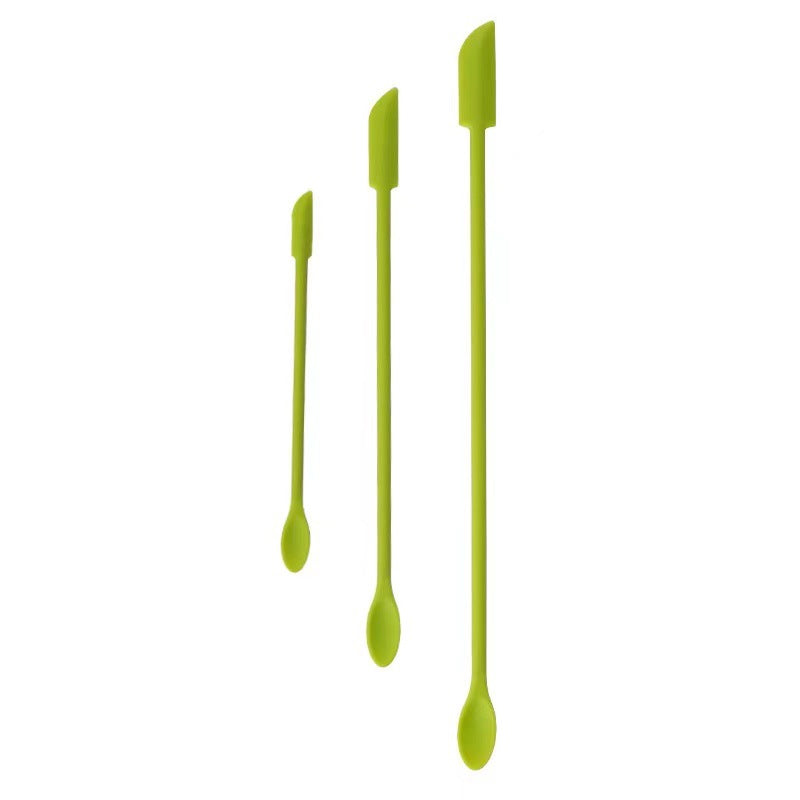Silicone small tip spatula spoon suit baking mini long double-ended two-in-one spatula jam bottle spatula