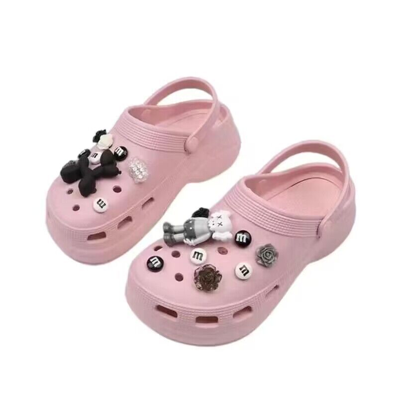 Crocs women's ins trendy summer thick sole high heels nurse baotou half drag cute outwear stepping on shit feeling beach sandals