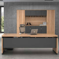 Modern minimalist office desk and chair set - executive office furniture for managers, presidents, and business owners - single desk, executive desk