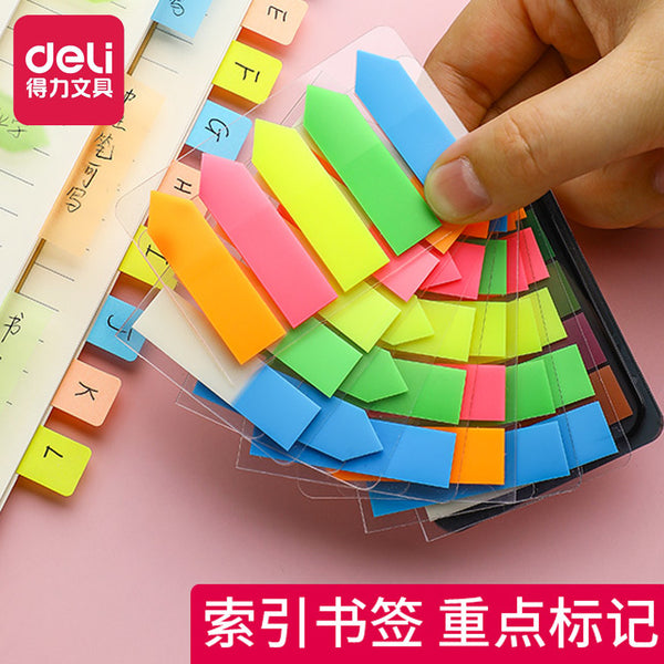 Deli Post-it Notes Student Bookmarks Stickers Paging Classification Marking Labels Fluorescent Film Transparent Labels Index Book