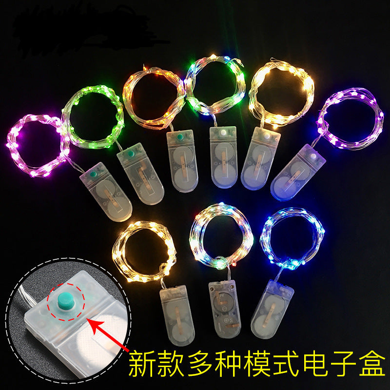 Cross-border LED copper wire light string, button battery box, copper wire light, firefly bouquet, wedding gift box, Christmas decoration