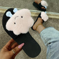 Plus size women's slippers for export, spring/summer 2024 new collection: elephant-themed chunky platform wedge slides, cartoon casual flip-flops