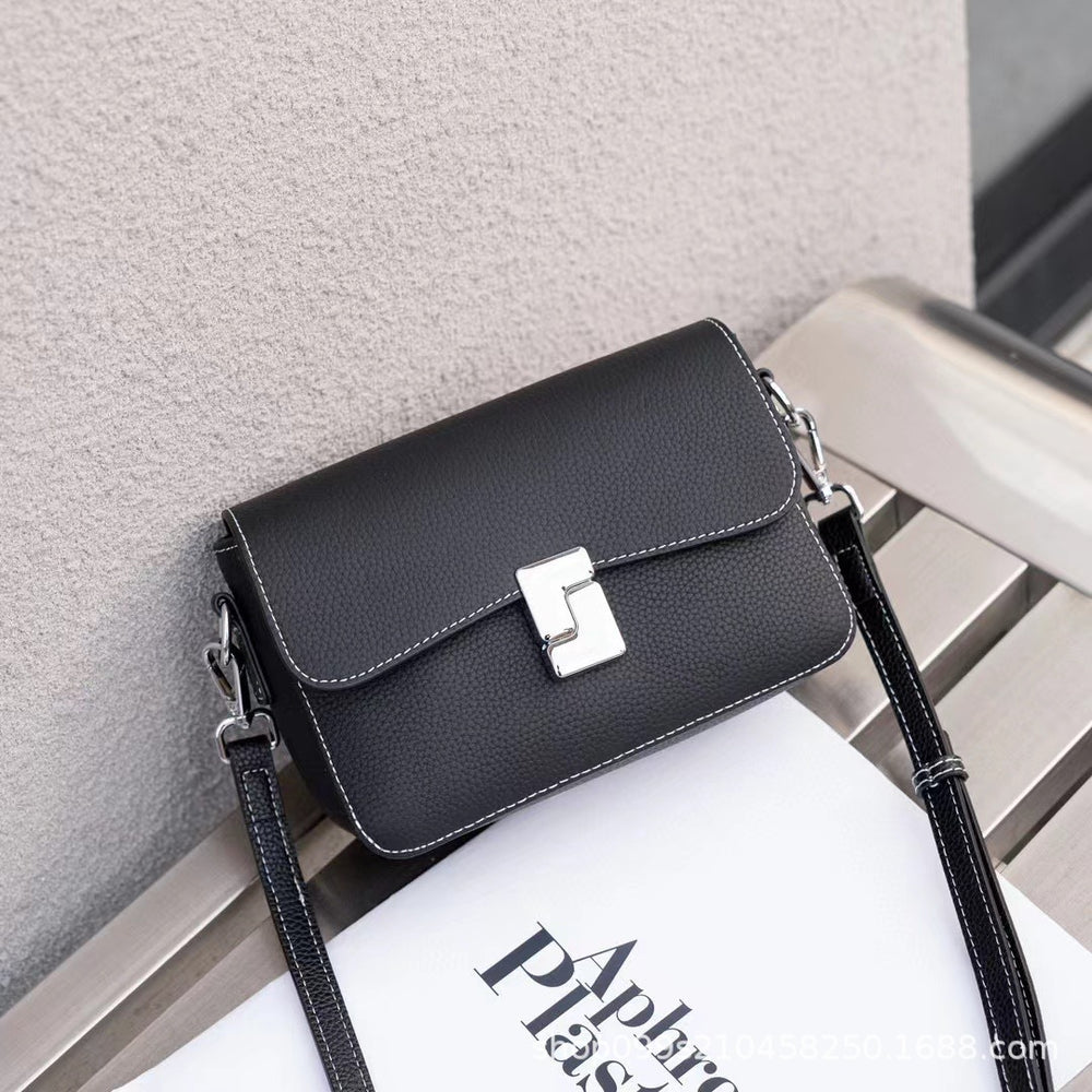 Top-grain leather korean style fashionclassy chain bag women's bag 2024 soft leather genuine leather shoulder crossbody small bag trendy