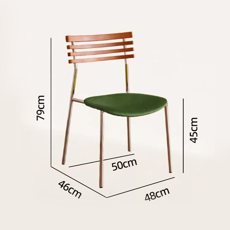 Creative milk tea shop backrest chair - minimalist metal frame upholstered dining chair - retro designer cafe restaurant chair