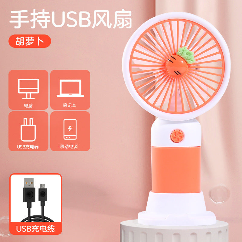 Bestselling cross-border handheld fan - portable usb rechargeable mini cartoon desk fan for office use