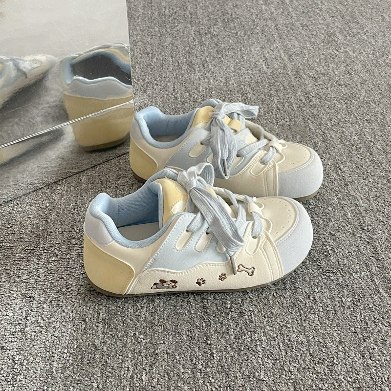 Silver student german training shoes thick sole bread shoes for women 2026new arrivalspringcasualeasiest for match soft bottom sports white shoes