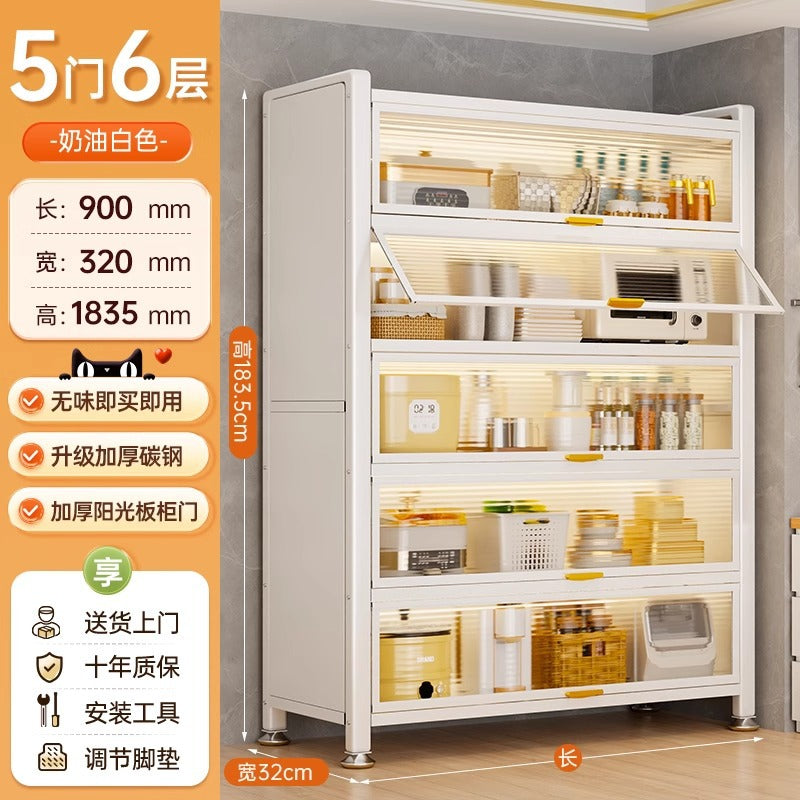 Kitchen storage rack floor-standing multi-layer dust-proof storage cabinet for home multifunctional cupboard sideboard cupboard storage cabinet