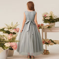 Amazon custom girls' long formal dress - host, runway, performance, kids' party, banquet, evening gown - new european and american style