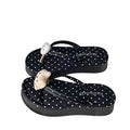 Korean style summer polka dot hot-selling women's casual comfortable cartoon soft sole beach thick sole flip-flops
