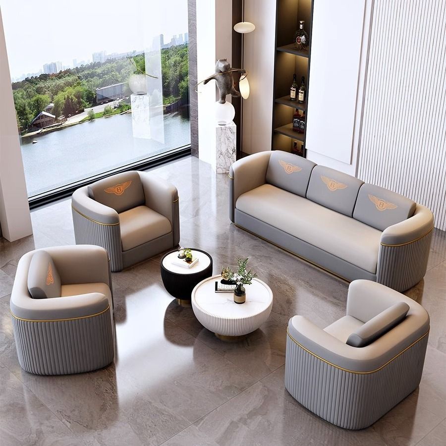 Modern casual single sofa chair sales department reception three-person fabric sofa hotel foot bath reception leather art accessible luxury