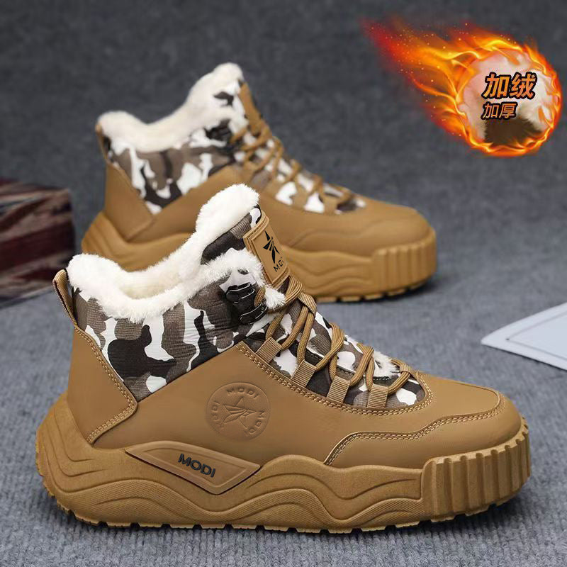Northeastern snow boots for men winterfleece-linedthickenedheattech two-cotton shoes for men minus 40 degrees cold-proof boots waterproof outdoor