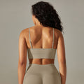 New arrival seamless knittingsexy back yoga clothes thin shoulder strap sports bra bubble wrap push-up fitness vest