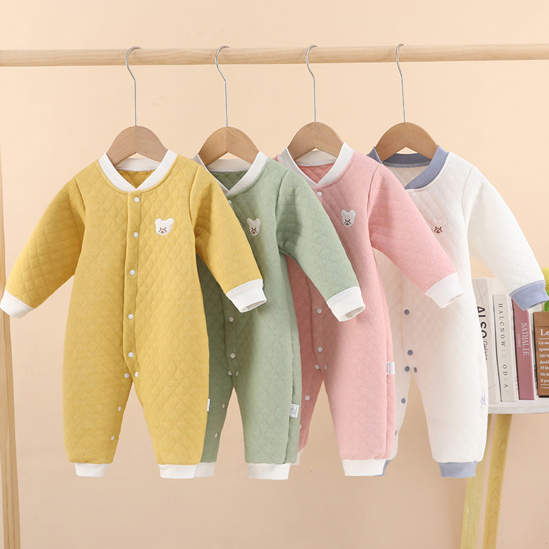 Fall and winter baby khaki cotton baby onesie 0-3-6 baby clothes heattechintimatesnewborn clothes crawling clothes