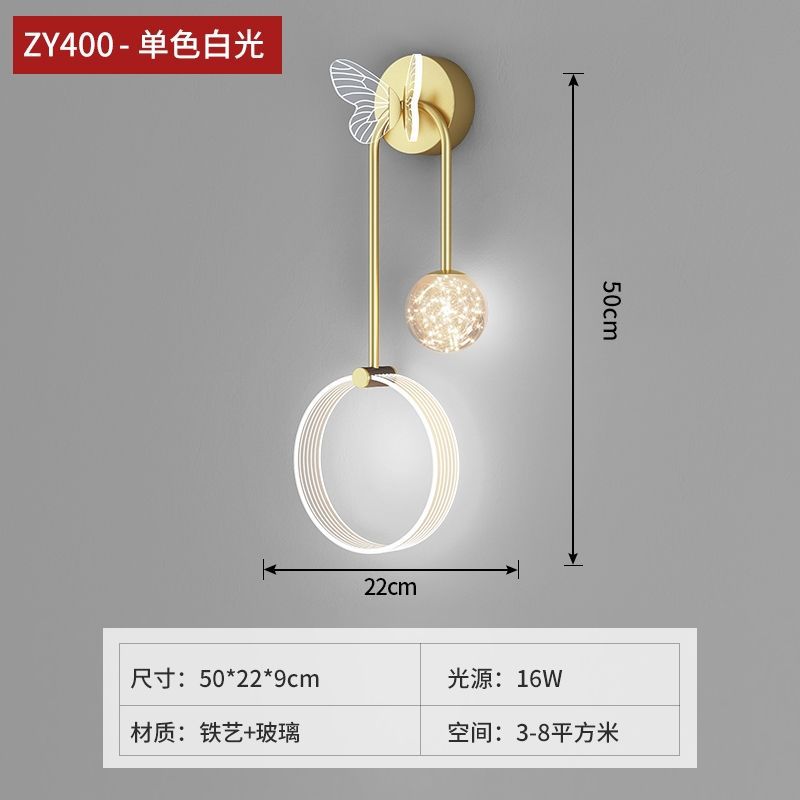 New arrivalaccessible luxurypopular wall lamp bedroom bedside lamp scandinavian modern creative living room background wall decorative lamp hotel