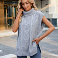 Fashion cross-border foreign trade women's clothing  independent station new arrivalcasual turtleneck sweater knitted vest vest trendy
