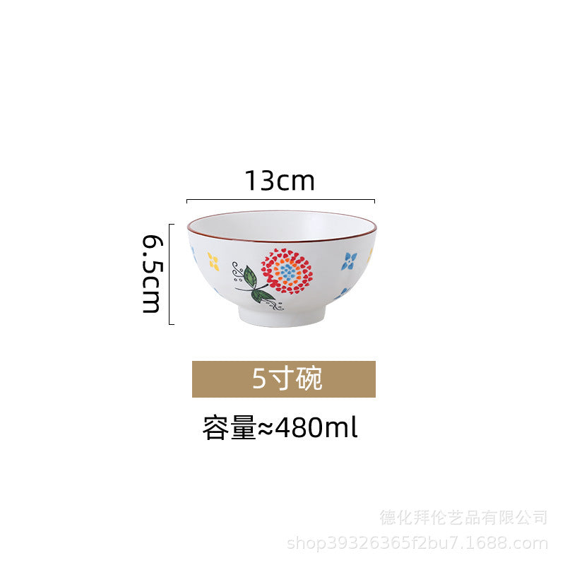 Nordic dinnerware set: creative ceramic bowls, dinner plates, and soup bowls for home use - minimalist underglaze ceramic tableware wholesale