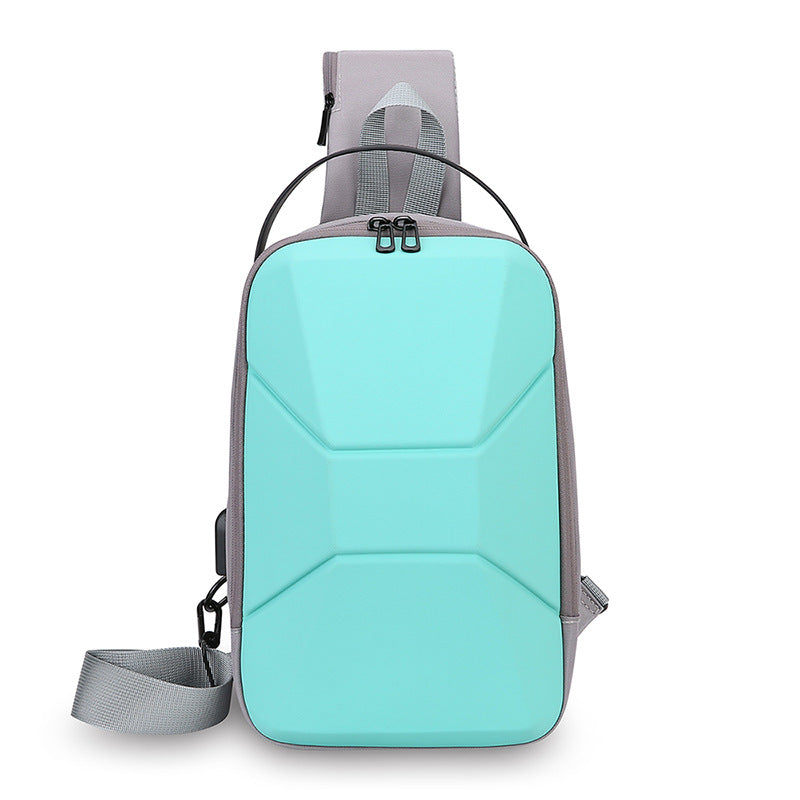 Factory wholesale summer new breast bag messenger bag men's waterproof USB charging shoulder bag light locomotive bag