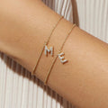 European and american cross-border new jewelry: minimalist o-chain micro-paved diamond pendant 26-letter bracelet, couple jewelry