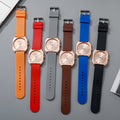 Stylish square minimalist quartz silicone strap watch - a high-value gift for students and women