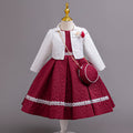 New three-piece skirt set, children's formal dress, floral princess dress, girls' model runway dress, girl dress