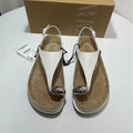 Za new 2024 european and american thick-soled round-toe structured sole angled metal buckle embellished versatile casual sandals for women
