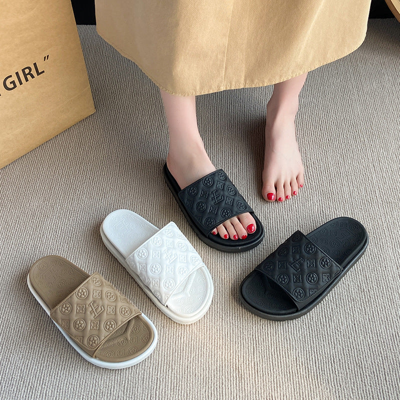 Casualcasualeasiest for matchcouple slippers for men and women popularthick soleplatform shoes soft bottomnon-slipniche style sandals and slippers outwear shoes