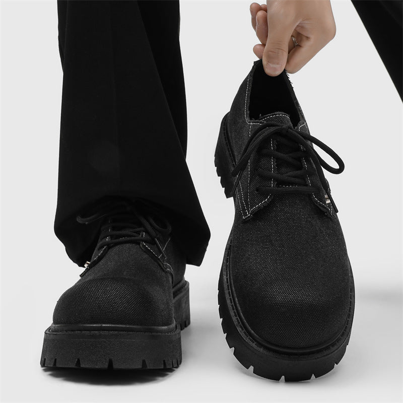 Workwear derby shoes for men 2026 original design big toe shoes for men spring breathable british style thick solecasual shoes