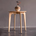 Scandinavian solid wood small coffee table ash wood round side table small apartment living room sofa side table balcony mini round table