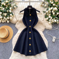 spring new arrival: sleeveless knit tank dress - cinched waist, flared skirt, petite-friendly inner layer/underskirt
