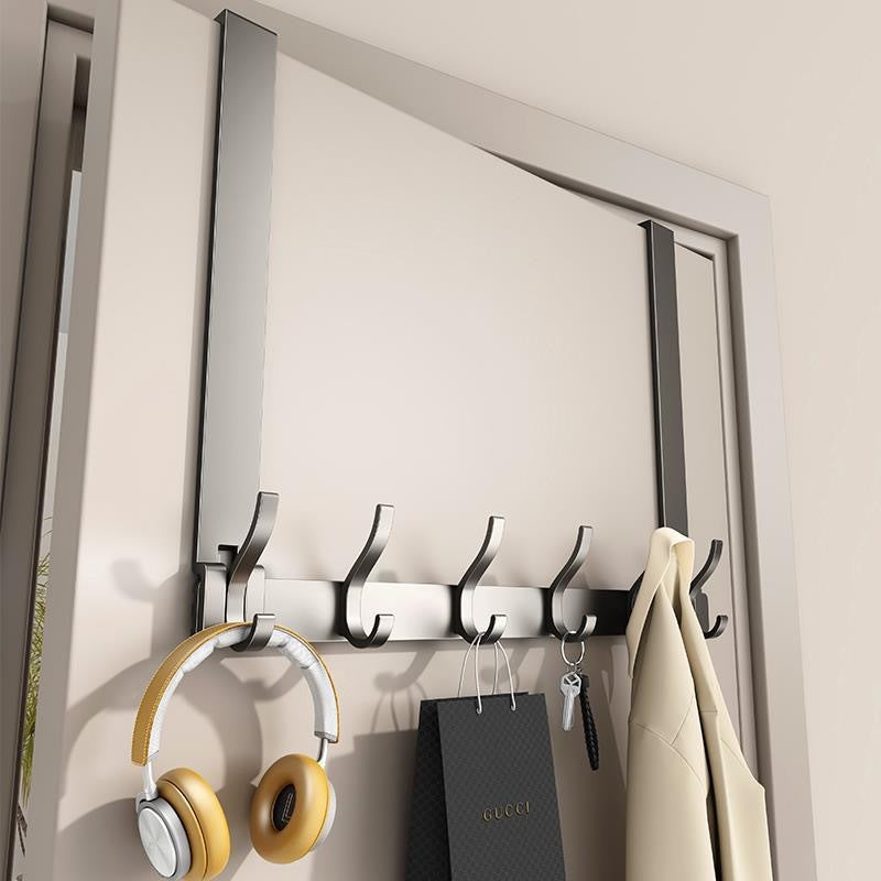 Over-the-door hook wall mount hanger - no drilling required - kitchen & bathroom damage-free storage organizer - clothes hanger & organizer