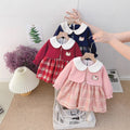 【dropshipping】baby girl dress  new stylish children's princess dress plaid kitten pattern princess dress
