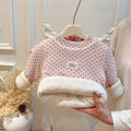 Fall and wintergirl trendy three-layer quilted thickened bottom coat baby girl k-stylelong sleevestopskids clothes kids clothes