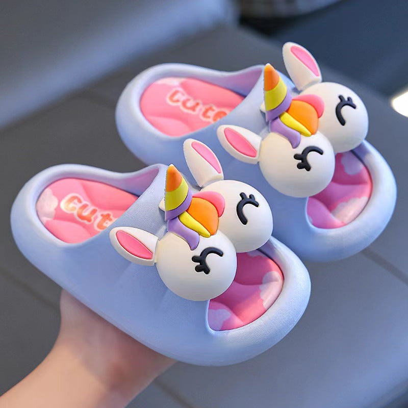 2024 new kids' cloud slippers: cute, non-slip, soft-soled summer slides for bath and home - wholesale