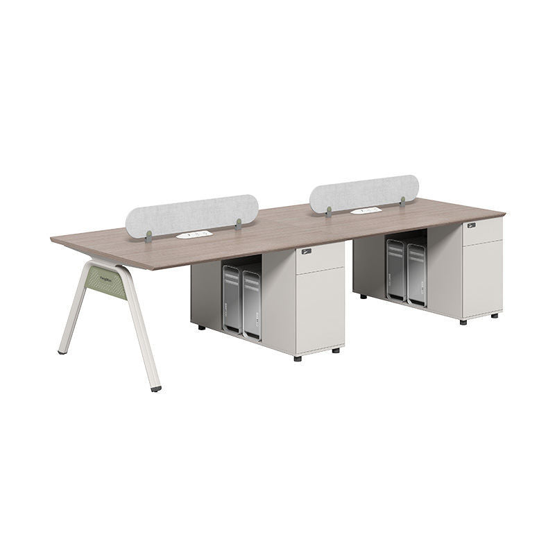 Modern minimalist office desk and chair set - 4, 6, or 8 seater options - office desk with partition for workstations, computer desk for employees
