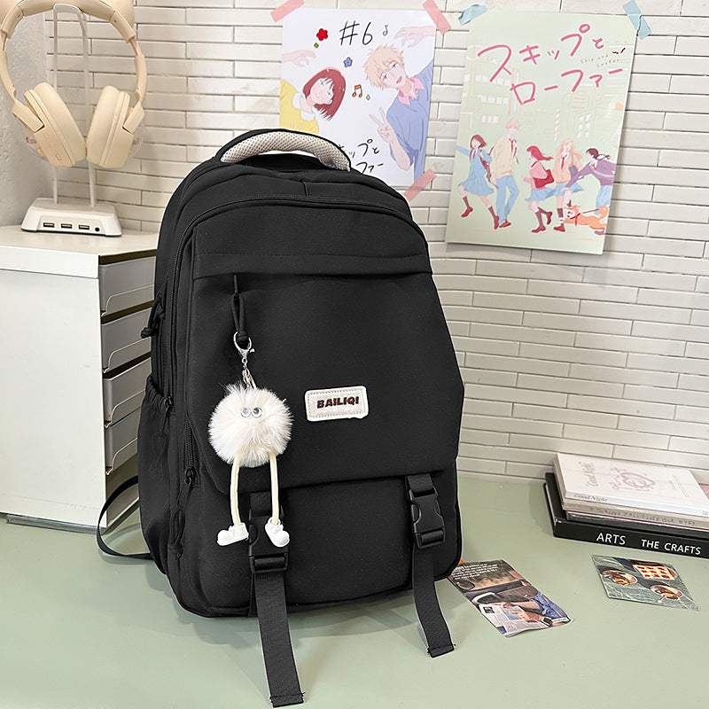 Simple solid color lightweight durable student backpack - available in small, medium, and large sizes - perfect for elementary, middle, high school, and university students