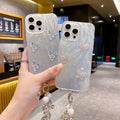 Imd feather yarn is suitable for apple 16promax pleated heart mobile phone case iphone11/14 laser silver protective cover