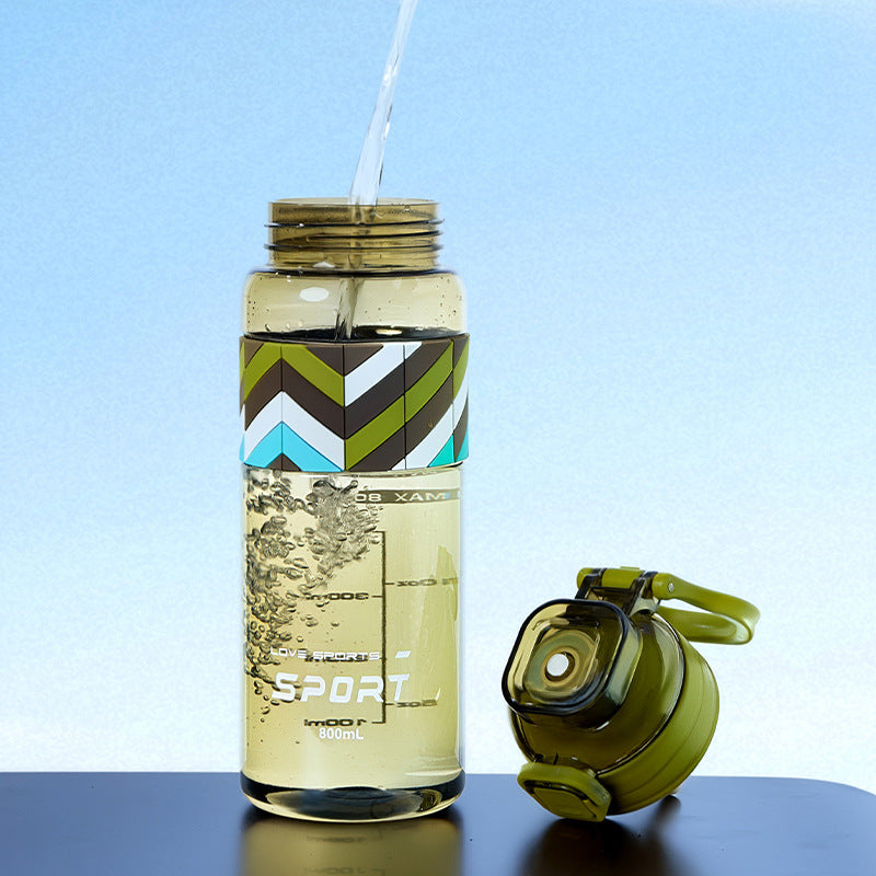 New arrival sports high-looking water cup, large capacity with straw, convenient water cup, anti-fall and high temperature resistant, men's and women's outdoor travel cup
