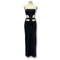 European and american style foreign trade hot-selling designer dress -  new women's bandeau cutout slit dress