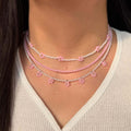 Flower beaded necklace wholesale european and american cross-border autumn and winter accessories multi-layered niche stylish women's rice bead sweater chain