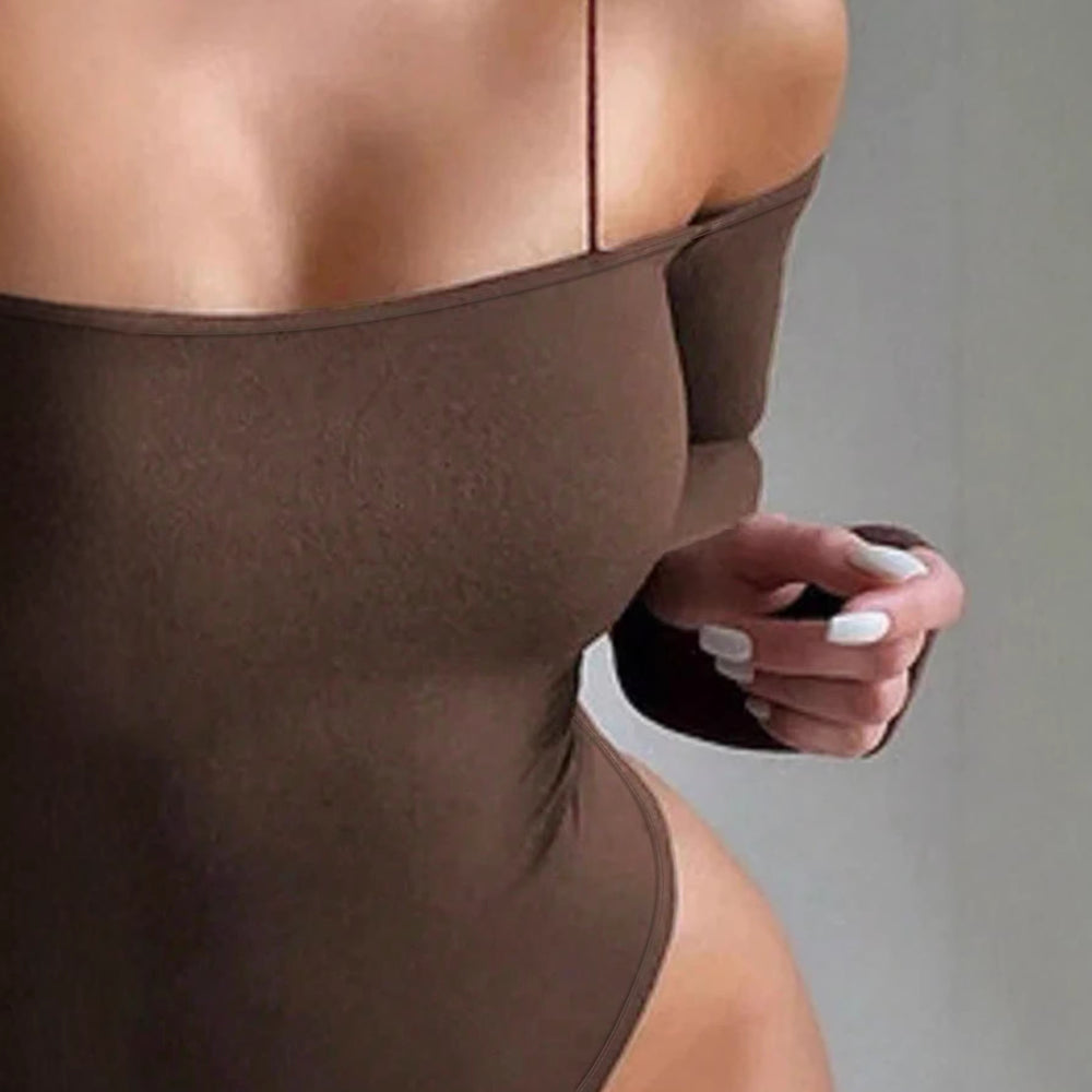 Amazon fashion cross-border women's one shoulder thin strap long sleeves hot girl slim sexy jumpsuit