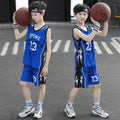 boys' summer basketball jersey set - kids' indoor student quick-dry, wear-resistant, anti-slip sleeveless sports outfit for mid-to-large children