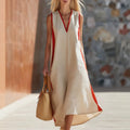 Ready-to-ship  & independent store  spring/summer new arrivals: sleeveless cotton-linen blend dresses for cross-border e-commerce