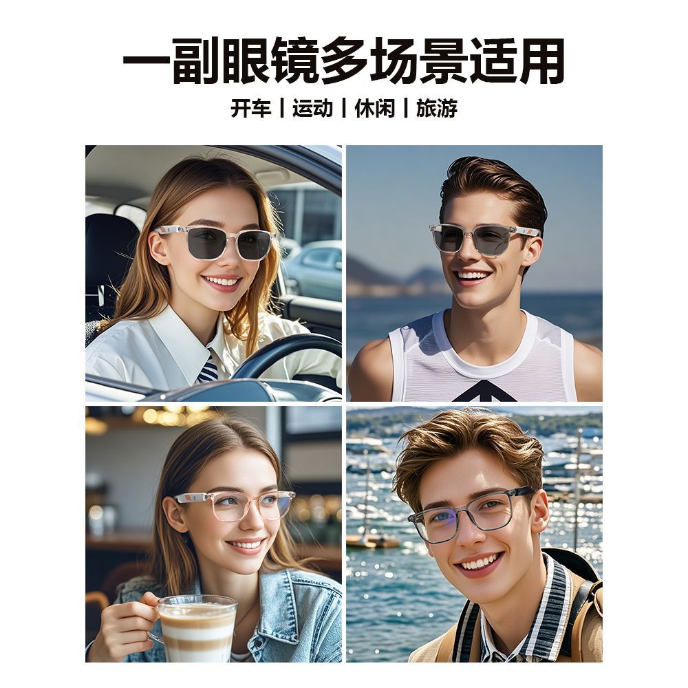 Yance bluetooth smart glasses - outdoor photochromic lenses, premium headset, call function, anti-blue light audio sunglasses 5.3