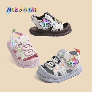 Baby first walker shoes  summer new collection: athletic beach shoes for boys, soft-soled light-up sandals for girls, baby sandals