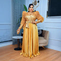 Fashion cross-border  hot diamond sequined banquet dress african new arrival women's plus size high waistdress
