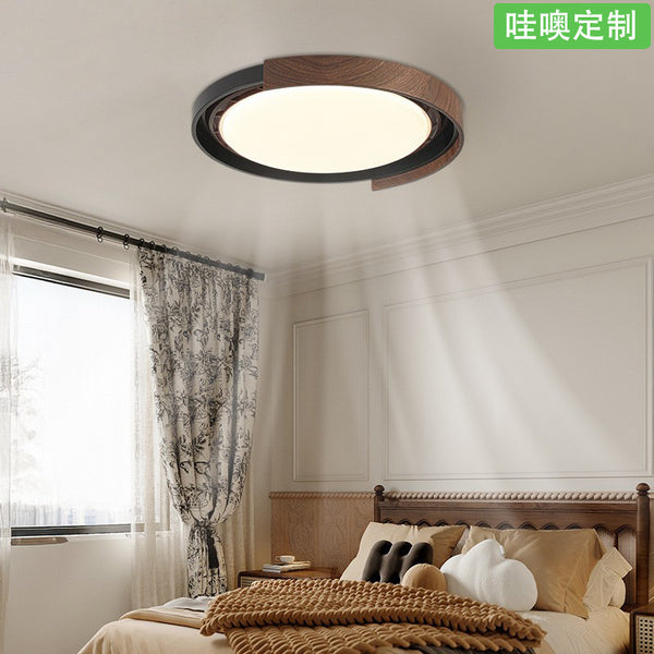 [Wow] Walnut pattern bladeless fan light Minimalist ceiling light Modern simple invisible master bedroom ceiling fan light