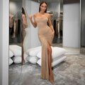 European and american women's clothing  summer new arrival: spaghetti strap low-cut solid color irregular pleated sexy slim-fit slit dress
