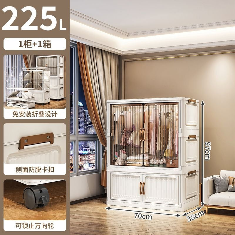 Installation-free children's wardrobe, multi-layer baby clothing storage cabinet, for home bedroom foldable storage cabinet, baby wardrobe