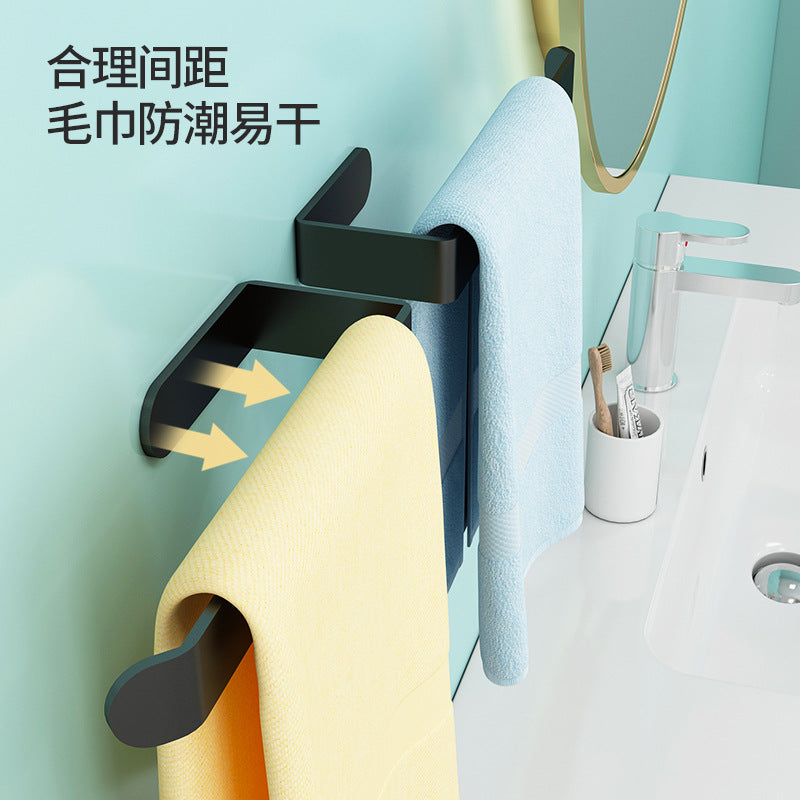 Hanging towel rackaccessible luxury bath towel hanging rod bathroom punch-free shelf bathroom storage rod storage hook hanging rack