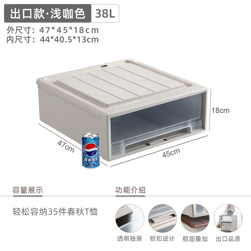 Younai transparent storage cabinet plastic finishing box wardrobe snack storage box clothes clothing drawer storage box